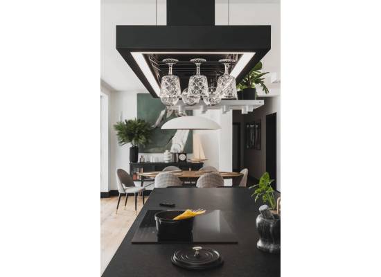 _RABAT_ | Okap wyspowy CIARKO DESIGN MINIMAL 2 black 120 (z haczykami) | 670 m3/h (CDW1202C+U)
