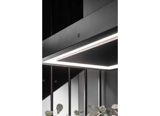 _RABAT_ | Okap wyspowy CIARKO DESIGN MINIMAL 2 black 120 (z haczykami) | 670 m3/h (CDW1202C+U)