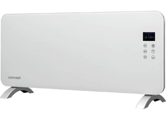 Konwektor elektryczny CONCEPT szkło hart. LED pilot 1000/2000W biały KS4000