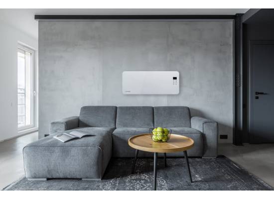 Konwektor elektryczny CONCEPT szkło hart. LED pilot 1000/2000W biały KS4000