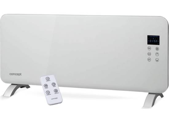 Konwektor elektryczny CONCEPT szkło hart. LED pilot 1000/2000W biały KS4000