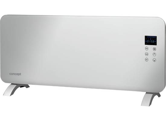 Konwektor elektryczny CONCEPT szkło hart. LED pilot 1000/2000W biały KS4000