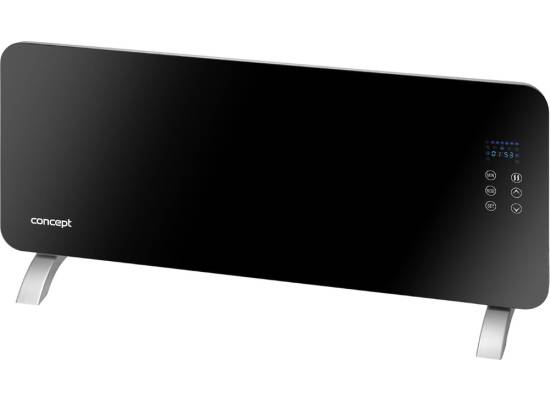 Konwektor elektryczny CONCEPT szkło hart. LED pilot 1000/2000W czarny KS4010