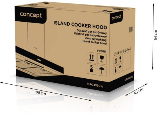 Okap wyspowy CONCEPT OPO4590SS linia SINFONIA