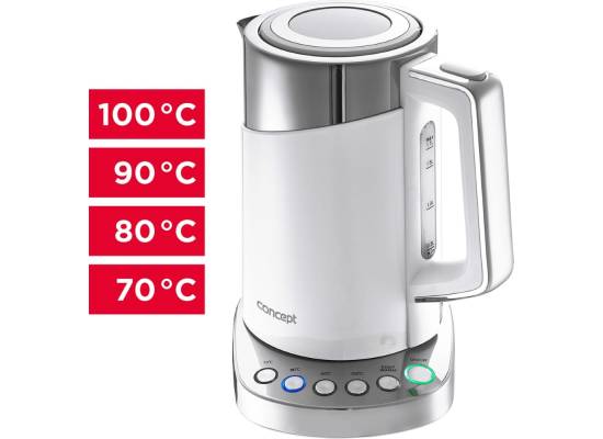 Czajnik elektryczny CONCEPT double wall 1,7 l z termoregulacją biały RK3170
