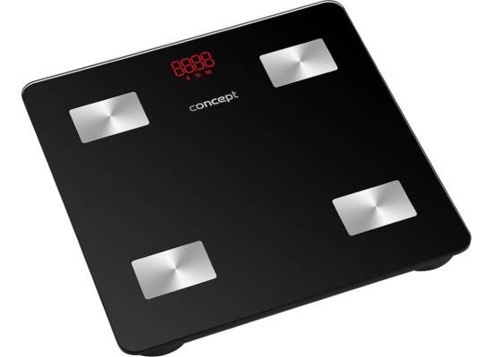 Waga łazienkowa diagnostyczna CONCEPT analizator ciała 180 kg, czarna VO4001