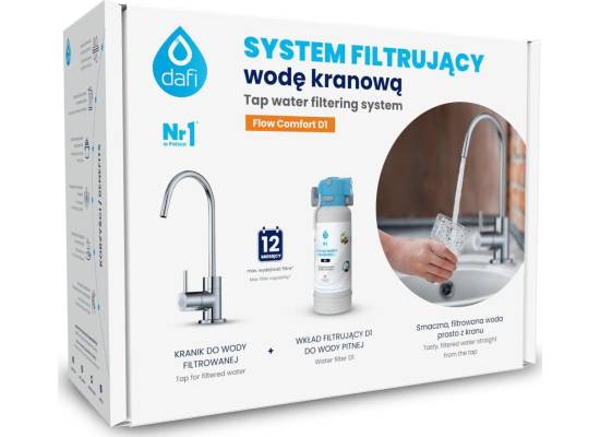 Zestaw filtrujący DAFI kranik do wody ALTO chrom + system FLOW COMFORT D1 z filtrem D1