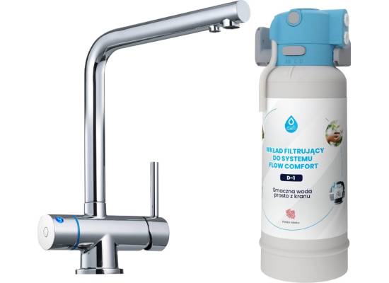 Zestaw filtrujący DAFI bateria HERO LED chrom + system FLOW COMFORT D1 z filtrem D1