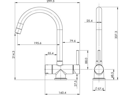 Zestaw filtrujący DAFI bateria VITO LED chrom + system FLOW COMFORT D1 z filtrem D1