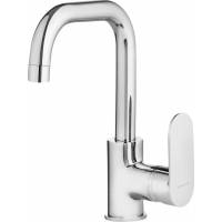 DEANTE ALPINIA BGA024M bateria umywalkowa z prostokątną wylewką z click-clack z przelewem CHROM