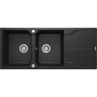 DEANTE ZQN_2213 ZLEW.ANDANTE GRAFITOWY GRANIT 2K Z/O 1160x500x210, 3,5"+SPACE SAVER