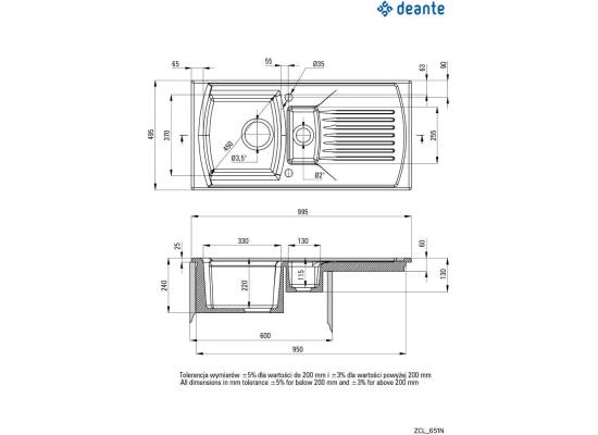 Zlewozmywak DEANTE LUSITANO ZCL651N BIAŁY