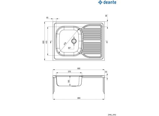 Zlew DEANTE TANGO ZM63110 DEKOR (LEN)*** zamów wycięcie otworów GRATIS ***