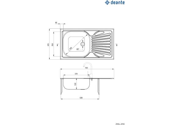 Zlew DEANTE TECHNO ZMU3110 DEKOR (LEN)*** zamów wycięcie otworów GRATIS ***