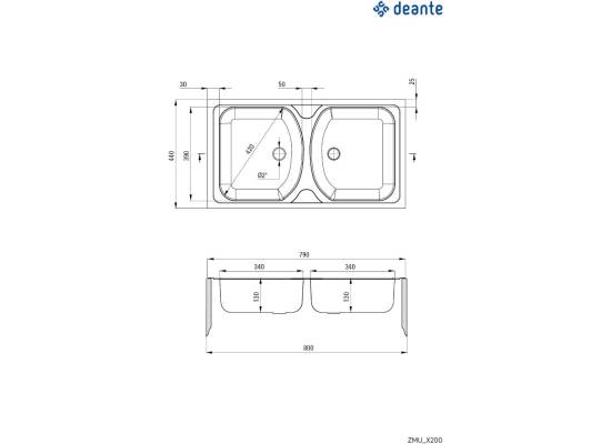 Zlew DEANTE TECHNO ZMU3200 DEKOR (LEN)*** zamów wycięcie otworów GRATIS ***