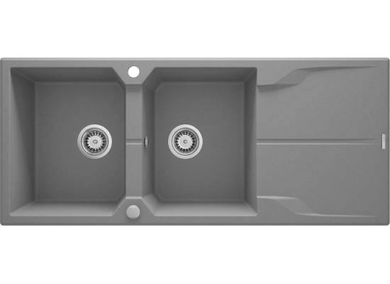 DEANTE ZQN_S213 ZLEW.ANDANTE SZARY GRANIT 2K Z/O 1160x500x210, 3,5"+SPACE SAVER