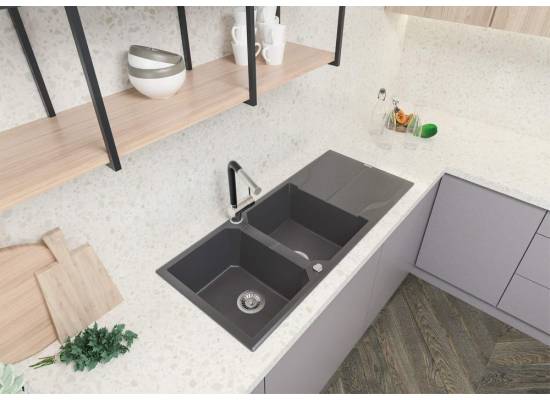 DEANTE ZQN_T213 ZLEW.ANDANTE ANTRACYT MET. GRANIT 2K Z/O 1160x500x224,3,5