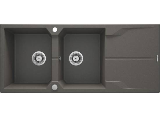 DEANTE ZQN_T213 ZLEW.ANDANTE ANTRACYT MET. GRANIT 2K Z/O 1160x500x224,3,5"+SPACE SAVER - NOWOŚĆ