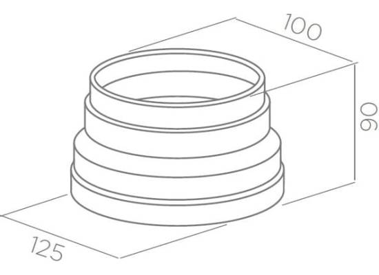 Łącznik ELICA okrągły Ø125-Ø100 mm (1052L)