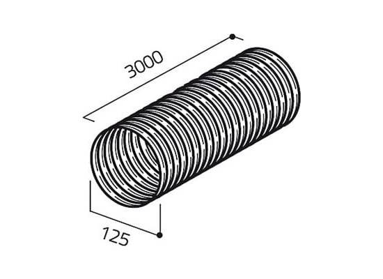 Rura ELICA okrągła elastyczna Ø125x3000 mm (1052W)
