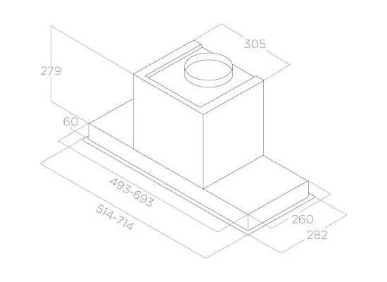 __DODATKOWY RABAT %__ Okap do zabudowy ELICA HIDDEN ADVANCE BL MAT/A/72 czarny (PRF0184107)