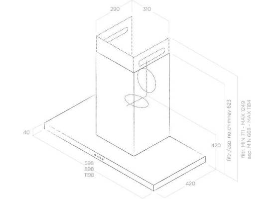 _kupon RABAT %_| Okap przyścienny ELICA THIN IX/A/120 stal nierdzewna | 680 m3/h (PRF0144972)