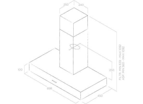 _kupon RABAT %_| Okap przyścienny ELICA SPOT URBAN ZINC/A/90 efekt ocynkowanej blachy | 630 m3/h (PRF0147737)