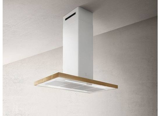 _kupon RABAT %_| Okap wyspowy ELICA BIO ISLAND WH/A/120 ROVERE biały + rama dąb | 680 m3/h (PRF0148081A)