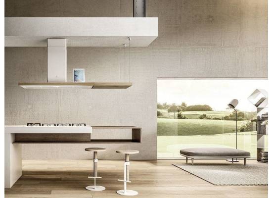 _kupon RABAT %_| Okap wyspowy ELICA BIO ISLAND WH/A/120 ROVERE biały + rama dąb | 680 m3/h (PRF0148081A)