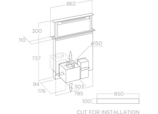 _kupon RABAT %_| Okap blatowy ELICA downdraft GETUP IX/A/90 stal nierdzewna | 720 m3/h (PRF0161680)