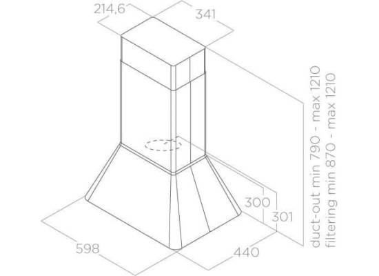 _kupon RABAT %_|_wysyłka 24H*_| Okap wyspowy ELICA IKONA BL MAT/A/60 czarny mat | 605 m3/h (PRF0164784)