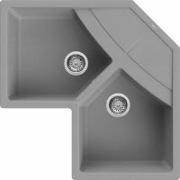 Zlew ELLECI UNICO CORNER cemento (G48) GRANITEK (LGUCOR48) *** zamów wycięcie otworów GRATIS ***