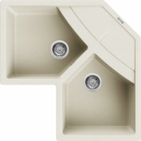 Zlew ELLECI UNICO CORNER bianco antico (G62) GRANITEK (LGUCOR62) *** zamów wycięcie otworów GRATIS ***