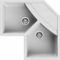 Zlew ELLECI UNICO CORNER bianco (G68) GRANITEK (LGUCOR68) *** zamów wycięcie otworów GRATIS ***