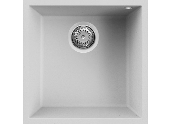 Zlew ELLECI QUADRA 102 BSO bianco (G68) GRANITEK (LGQ10268BSO)