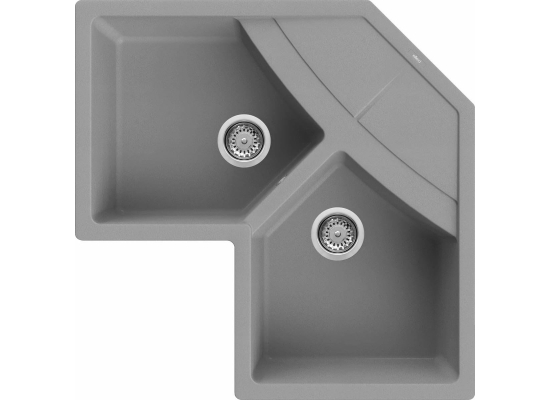 Zlew ELLECI UNICO CORNER cemento (G48) GRANITEK (LGUCOR48) *** zamów wycięcie otworów GRATIS ***