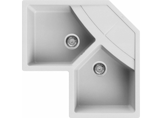 Zlew ELLECI UNICO CORNER bianco (G68) GRANITEK (LGUCOR68) *** zamów wycięcie otworów GRATIS ***