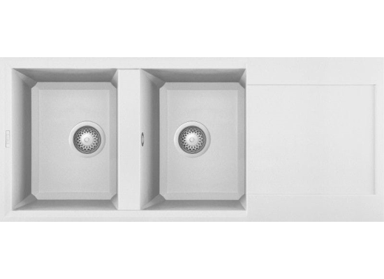 Zlew ELLECI EASY 500 bianco (G68) GRANITEK (LGY50068) *** zamów wycięcie otworów GRATIS ***