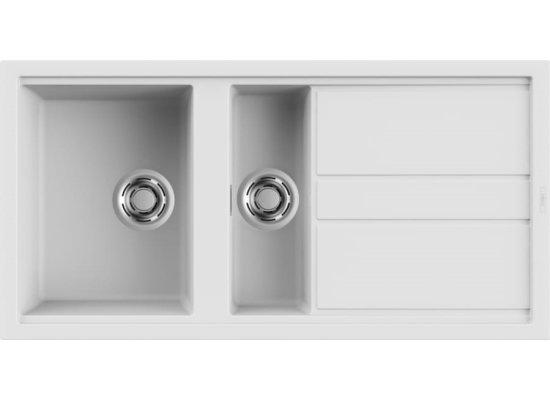 Zlew ELLECI BEST 475 white (K96) KERATEK (LKB47596) *** zamów wycięcie otworów GRATIS ***
