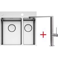 Zestaw FALMEC | zlew GARDA 3118 + bateria PURE STEEL FLAT | stal szczotkowana INOX Zestaw FALMEC | zlew GARDA 3118 + bateria PURE STEEL FLAT | stal szczotkowana INOX