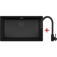 _wysyłka 24H*_| Zestaw FALMEC | zlew ISEO CERAMIX 70 + bateria ISEO ROUND | BLACK (czarny mat)
