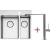 Zestaw FALMEC | zlew GARDA 3118 + bateria PURE STEEL FLAT | stal szczotkowana INOX