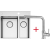 Zestaw FALMEC | zlew GARDA 3118 + bateria PURE STEEL CORNER | stal szczotkowana INOX
