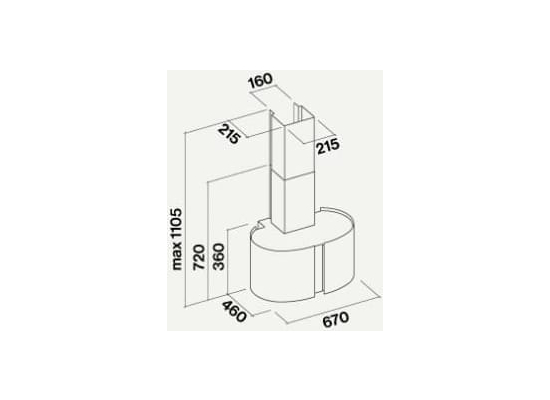 __RABAT_10%__ Korpus FALMEC okapu wyspowego MIRABILIA LED ROUND 67 inox | 800 m3/h |__5_LAT_GWARANCJI__|