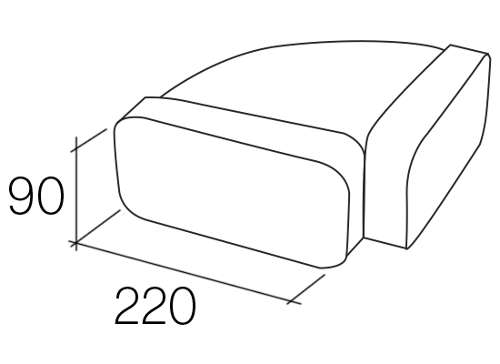 Kolanko FALMEC poziome prostokątne 220x90mm (KACL.367)