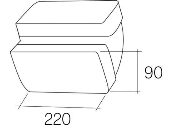 Kolanko FALMEC pionowe prostokątne 220x90mm (KACL.369)