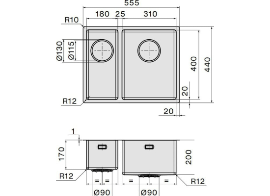 _dodatkowy RABAT %_| Zlew FALMEC COMO INOX 1831 stal szczotkowana (SCO1831F.00#SSF)