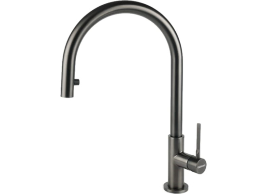 _wysyłka 24H*_| Zestaw FALMEC | zlew COMO PVD 50 + bateria TREVI ROUND | GUNMETAL (szczotkowany grafit)