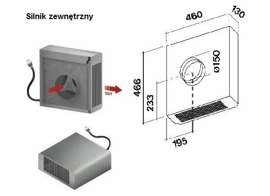 _dodatkowy RABAT %_|_wysyłka 24H*_| Silnik FALMEC zewnętrzny 1000 m3/h | fi 150mm |__5_lat_gwarancji__ (KACL.786#41F)