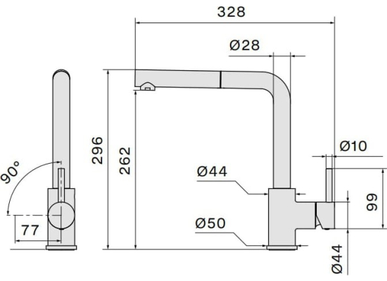 Zestaw FALMEC | zlew GARDA 3118 + bateria PURE STEEL CORNER | stal szczotkowana INOX